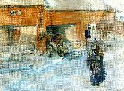 Carl Larsson en gard -i dalarna- utanfor portlidret Spain oil painting artist